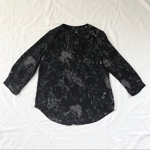 Black Floral Blouse - Picture 1 of 4